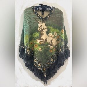 Rare and absolutely magical Lucky Brand unicorn sweater-poncho!